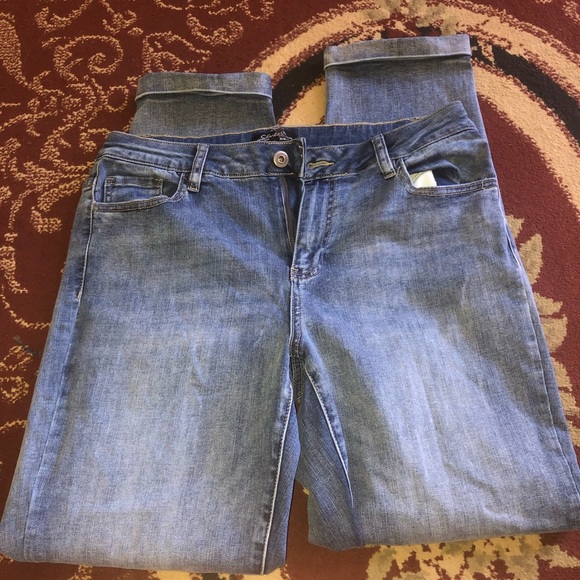 CHARLIE B Blue Straight Leg Jeans with Whiskering - size 12 - new or like new. - Picture 1 of 8